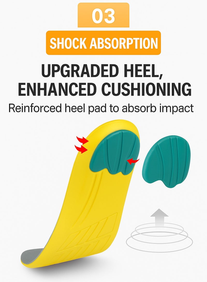 Memory Foam Insoles with Arch Support, Shock Absorption, and Breathable Design - Sizes37- 4041-44  45-48 - Image 3