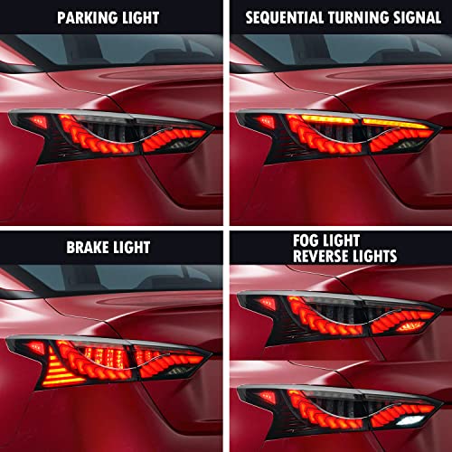 Archaic LED Tail Lights Compatible with 2019-2024 6th Gen Nissan Altima [S, SR, SV, SL, Platinum],w/3D Animation DRL/Sequential Turn Signal,Pair - Image 5
