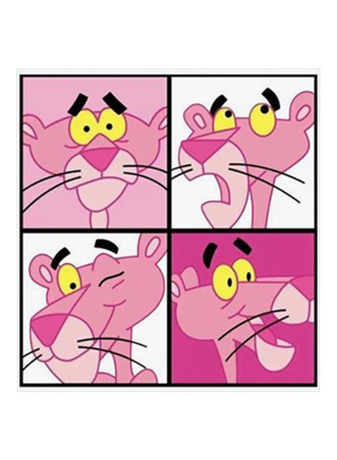 RYN The Pink Panther MDF Wall Art Pink/Yellow/Black 30x30centimeter - Image 1