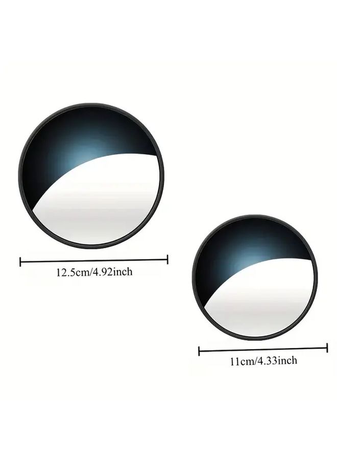 2pcs Car Mirror 360 Degree Rotatable Dashboard Windshield Sun Visor Plate Suction Cup Mount Convex Lens Universal Fit Durable Plastic Easy Installation Vehicle Interior Accessory Sleek Design Flexible Surface Rear View Mirror - Image 2