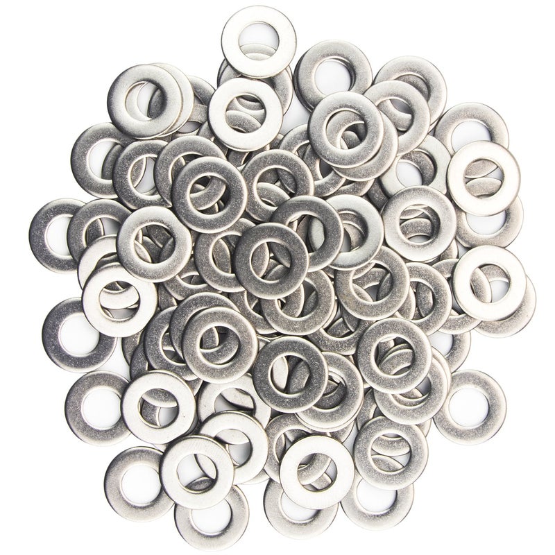 Sutemribor M3x6mmx0.5mm Stainless Steel Flat Washer, 100 Pieces - Image 1