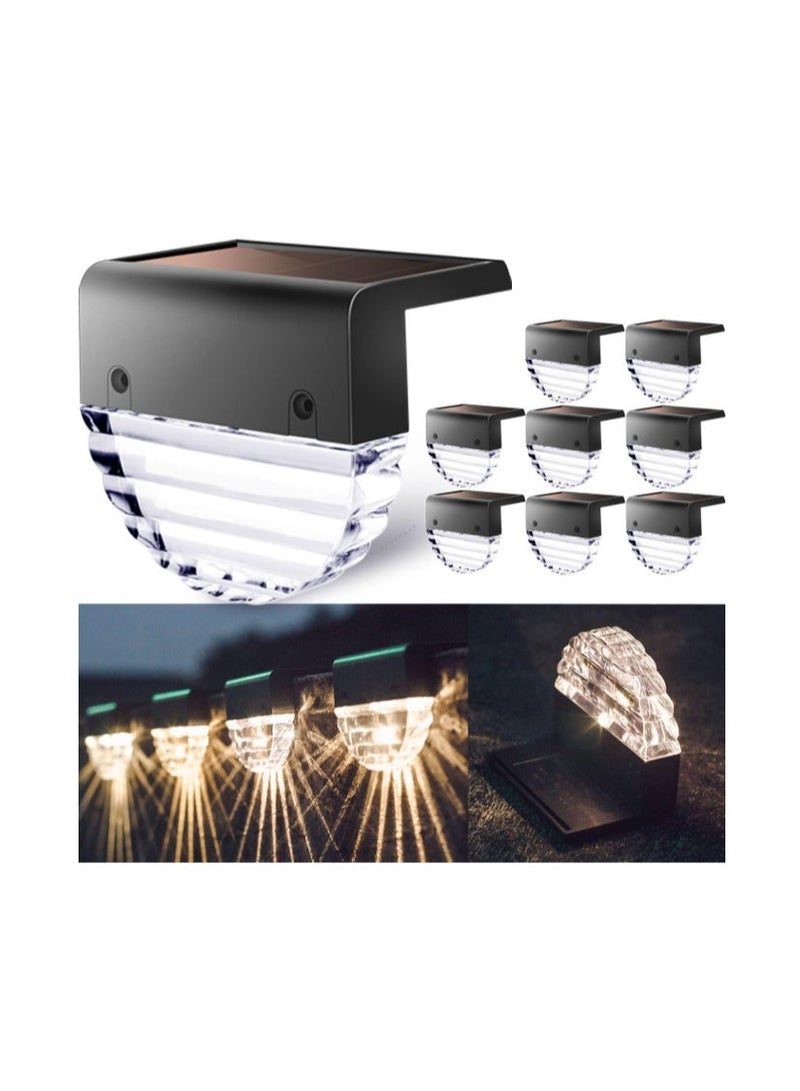 TIJNN Solar Deck Lights Outdoor, Solar Fence Lights Waterproof Led for Outdoor Stairs, Step, Yard,Patio Decor Illumination - 8 Pack - Image 1