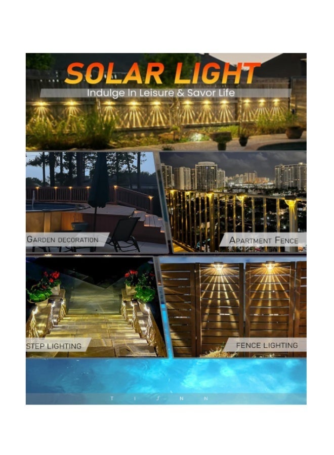TIJNN Solar Deck Lights Outdoor, Solar Fence Lights Waterproof Led for Outdoor Stairs, Step, Yard,Patio Decor Illumination - 8 Pack - Image 3