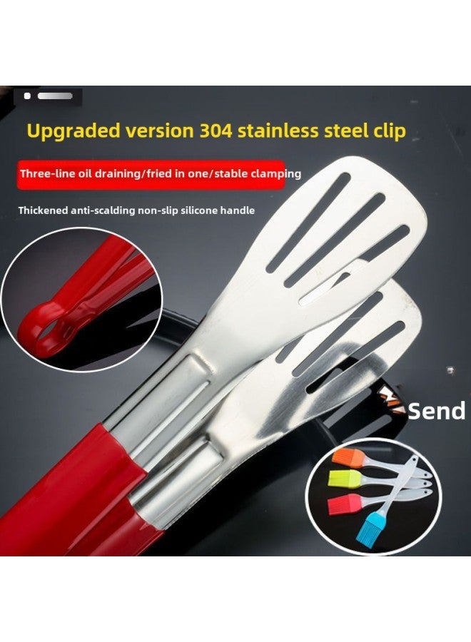 Ll304 Stainless Steel Kitchen Food Clip Steak Clip Barbecue Clip Steamed Bread Clip Fried Fish Fried Thick-Color:[thickened] Anti-scalding Plum Blossoms 14inch Pieces (special Offer)✓ - Image 2