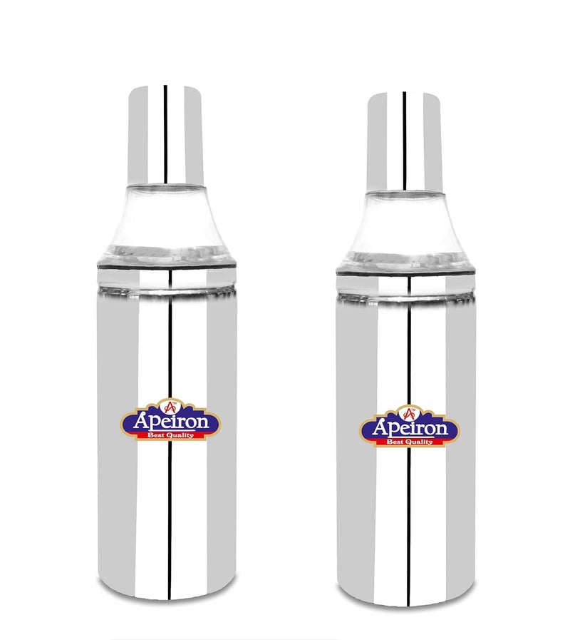 Apeiron Stainless Steel Nozzle Oil Dispenser Plain Pack of 2 1000ml