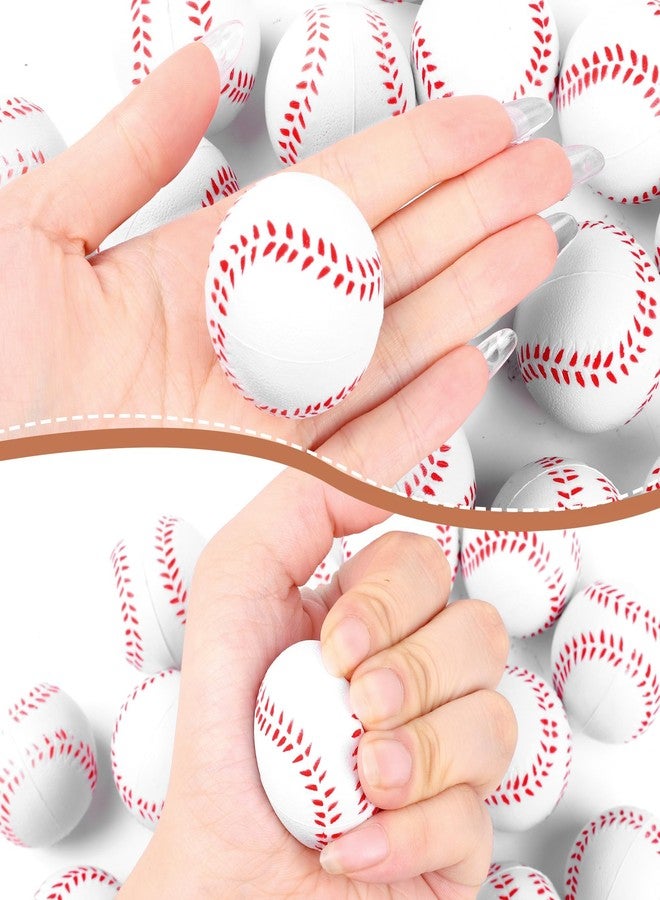 Aodaer 24 Pack Mini Baseball Stress Balls with Drawstring Mesh Bag Fidget Toys for Adults Soft Foam Balls for Sports Party Favor Gifts - Image 4