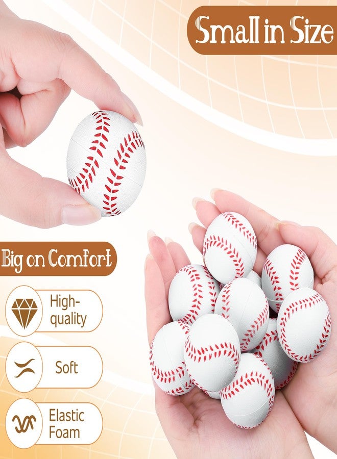 Aodaer 24 Pack Mini Baseball Stress Balls with Drawstring Mesh Bag Fidget Toys for Adults Soft Foam Balls for Sports Party Favor Gifts - Image 3