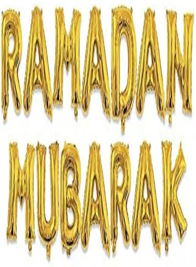 Secret Ramadan Mubarak Foil Ballon, Decoration, Party, Eid, Celebration - Gold, 16in