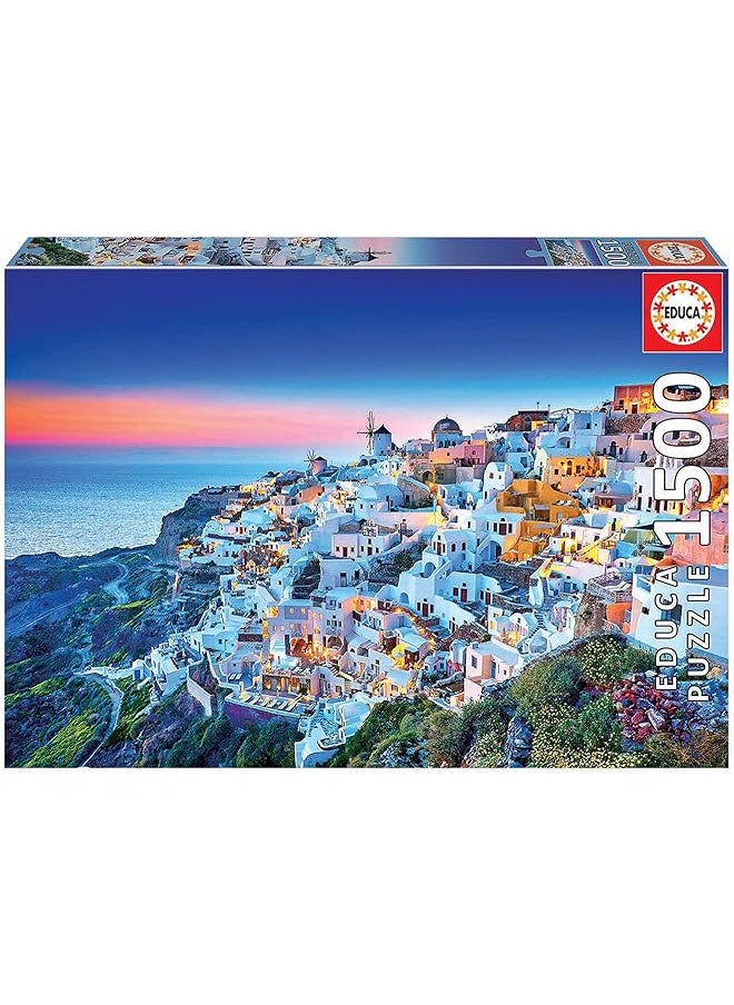 EDUCA - 1500 Piece Puzzle For Adults Santorini Greece. Fix Puzzle Glue Included. From 14 Years Old 19040 - Image 1