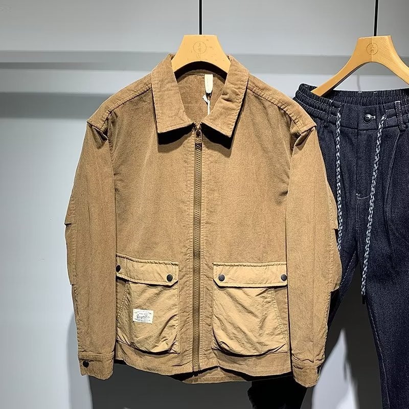 2023 Fashion All-Matching Retro Workwear Large Pocket Shirt Men'S All-Matching Loose Casual Shirt Fashion - Image 1