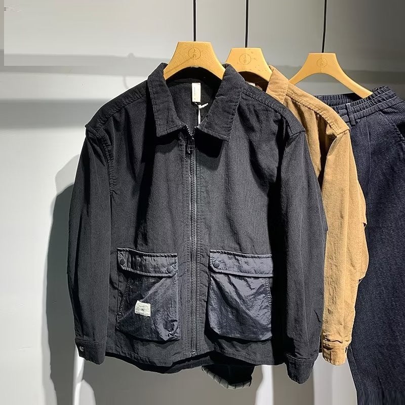 2023 Fashion All-Matching Retro Workwear Large Pocket Shirt Men'S All-Matching Loose Casual Shirt Fashion - Image 2