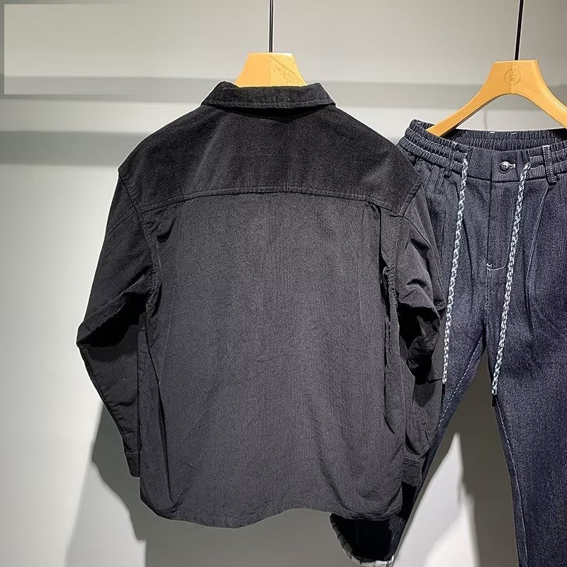 2023 Fashion All-Matching Retro Workwear Large Pocket Shirt Men'S All-Matching Loose Casual Shirt Fashion - Image 4