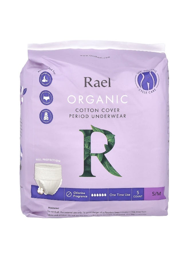 Rael, Organic Cotton Cover Period Underwear, S/M, 5 Count (Packaging may vary) - Image 1