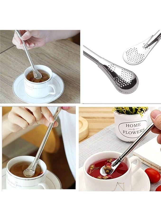 DIOXIT DIOXIT Stainless Steel Metal Drinking Straws Filter Stirring Spoon for Yerba Mate Tea Bombilla Gourd Drink 2  - Image 3