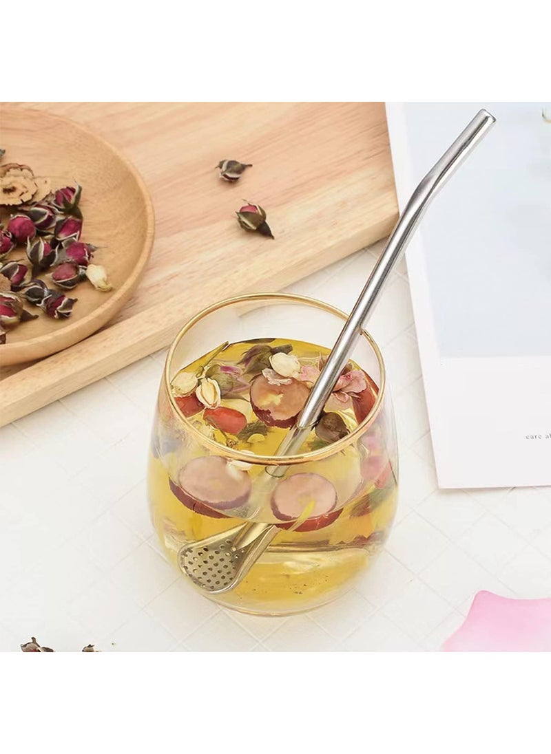 DIOXIT DIOXIT Stainless Steel Metal Drinking Straws Filter Stirring Spoon for Yerba Mate Tea Bombilla Gourd Drink 2  - Image 2