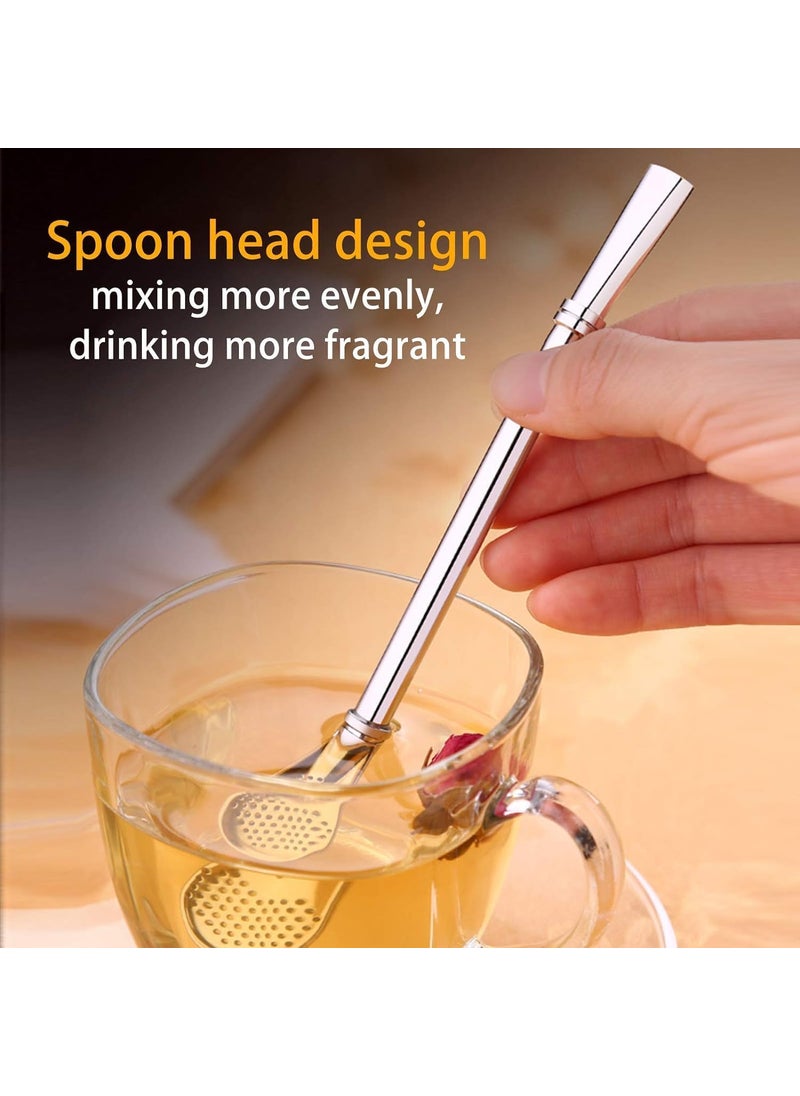 DIOXIT DIOXIT Stainless Steel Metal Drinking Straws Filter Stirring Spoon for Yerba Mate Tea Bombilla Gourd Drink 2  - Image 5
