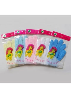 Brushman Exfoliating Dual Texture Bath Gloves For Shower, Spa, Massage And Body Scrubs, Dead Skin Cell Remover, Gloves With Hanging Loop (1 Pair Heavy Glove) (Baby Pink) 