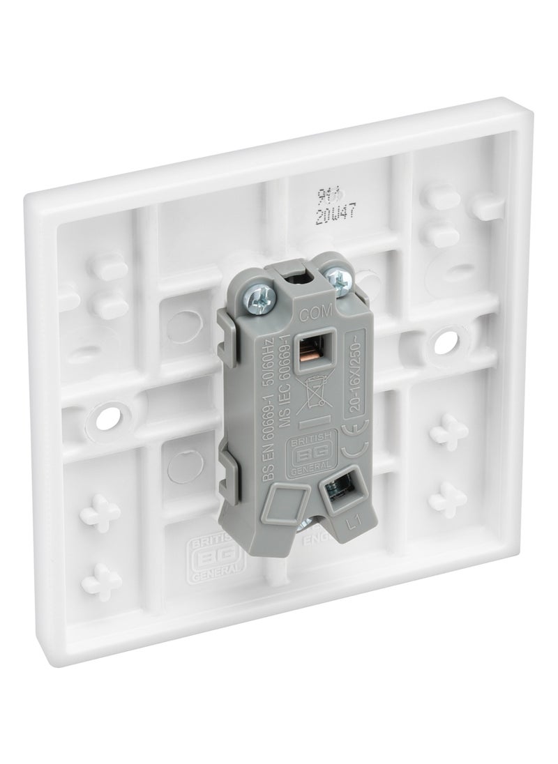 BG BG Nexus 10 Amp 10AX Single 1 Way Plate Switches Square Edge  - Image 3