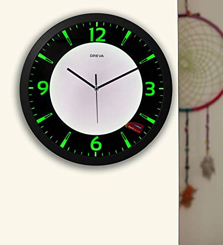 Oreva Back Light Round Plastic Analog Wall Clock (35.5 cm x 35.5 cm x 4 cm, Green LED, AQ 1467) - Image 2