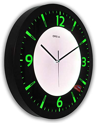 Oreva Back Light Round Plastic Analog Wall Clock (35.5 cm x 35.5 cm x 4 cm, Green LED, AQ 1467) - Image 4