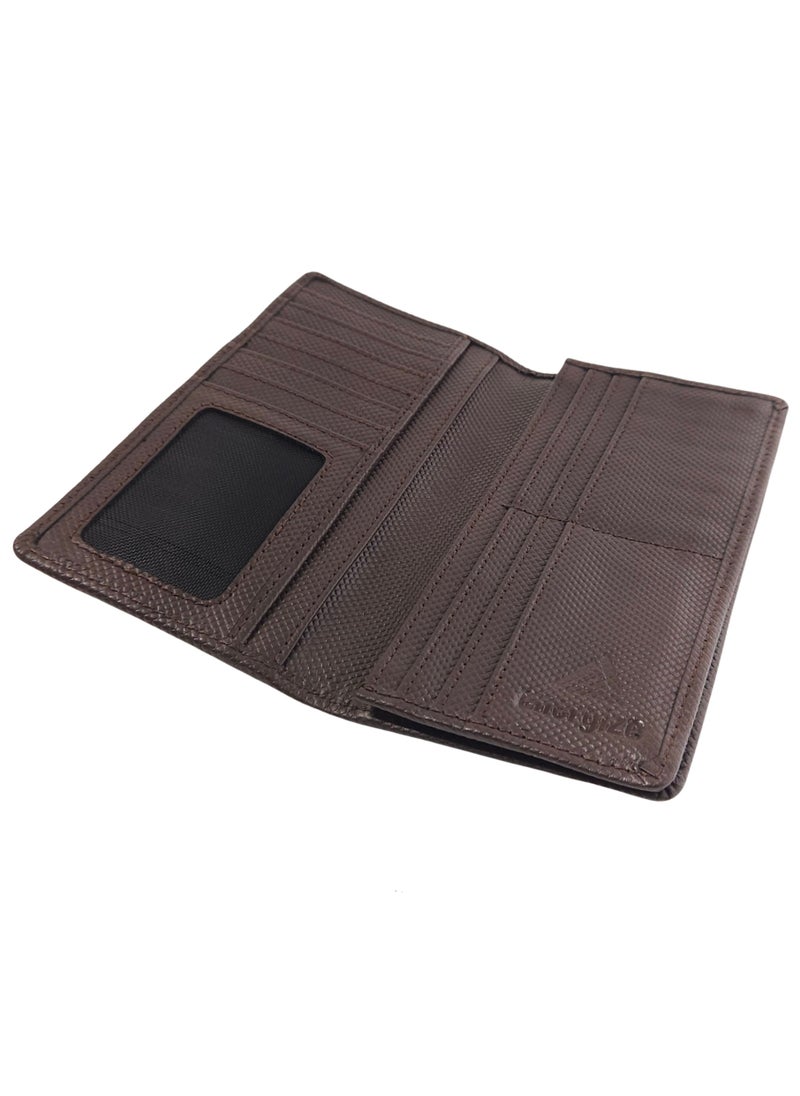 Native Comfort - Long Genuine Leather Wallet for Men, Premium Leather Material with Versatile Compartment, Ideal for Traveling & Daily Use, Perfect Gift for Any Occasion- Chocolate - Image 1