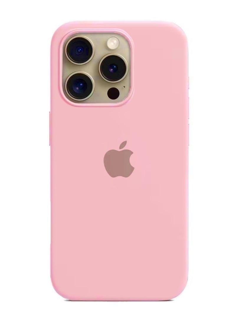 غطاء الحماية سائل ناعم لآيفون 16 برو 2024 من السيليكون الناعم لآيفون - وردي فاتح