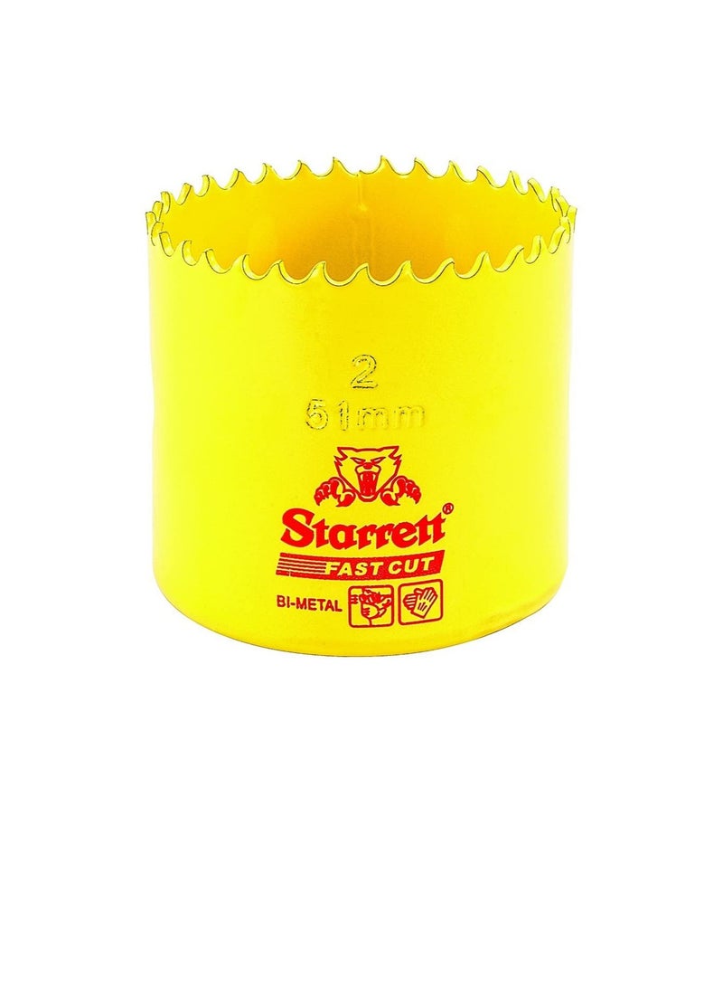 Starrett 51 mm Fast Cut Bi-Metal Hole Saw for Drills - FCH0200-G - Image 2