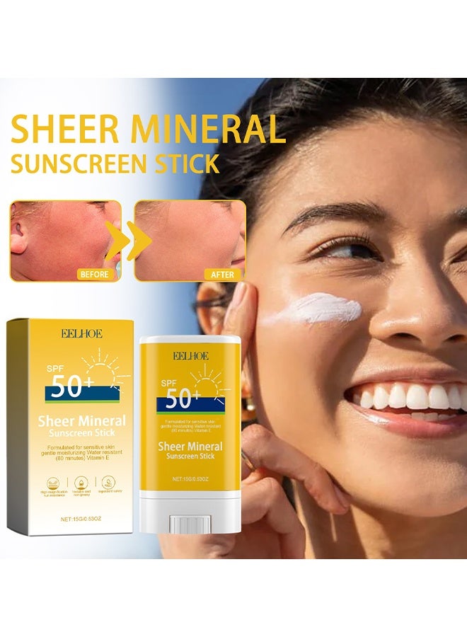 EELHOE Sheer Mineral Sunscreen Stick - No White Cast, Strong UV Protection, portable sunscreen, Non-Toxic sunstick, Perfect for Outdoor activities - Image 1