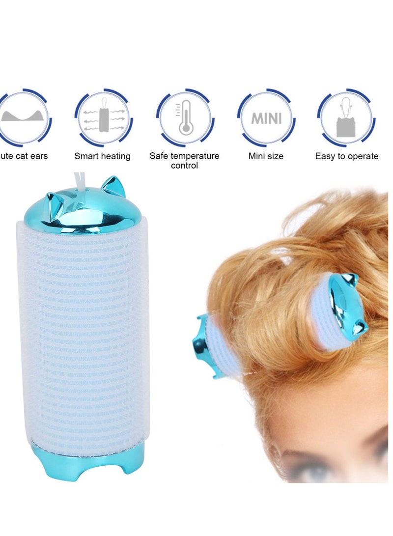 Zikra Electric Hair Rollers, Portable Volumizing Bangs Rapid Molding Not Damage Hair DIY Tools, Heated Hair Styling Bang Curling Tool for Women and Girls (Blue) - Image 2