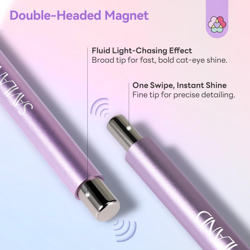 SAVILAND Essentials Cat Eye Magnetic for Nails: Pink Double-Head Nail Magnet Sturdy Cat Eye Magnet for Nails with Round Magnetic Bead Multifunctional Magnet for Cat Eye Gel Polish DIY Home Salon - Image 4