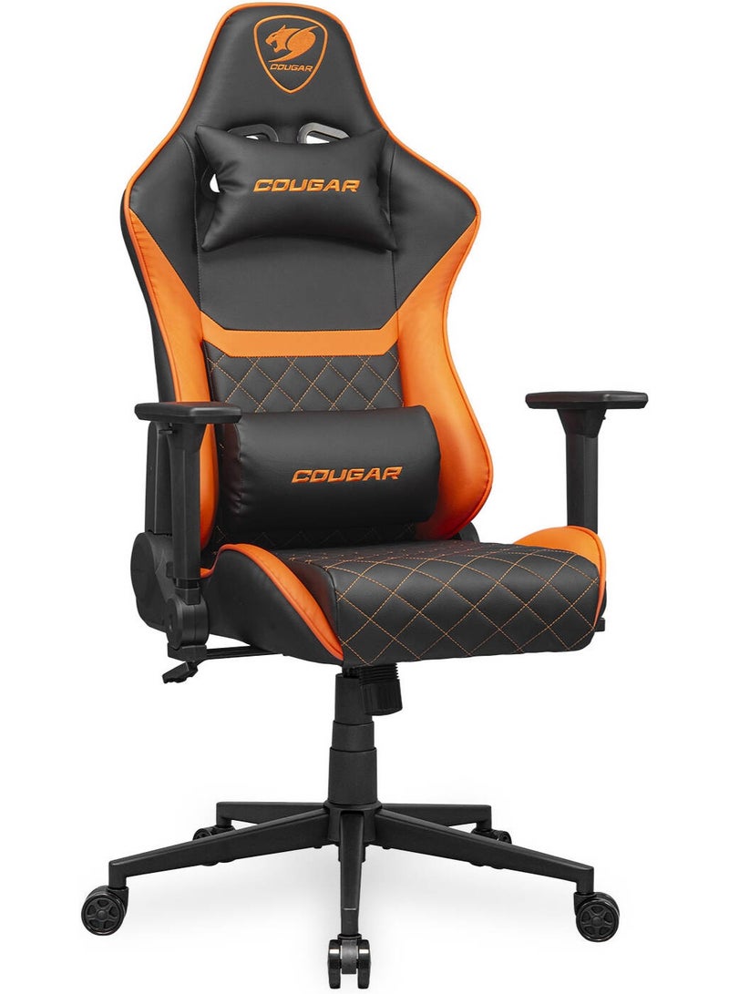 كوجار كرسي الألعاب Cougar Armor One V2 بتصميم مريح – جلد PVC فاخر، مساند ذراع 4D قابلة للتعديل، إمالة ظهر حتى 155°، رفع هيدروليكي لضبط الارتفاع، يتحمل حتى 120 كجم – أسود / برتقالي | 3MAO2ORB.0001 - Image 2