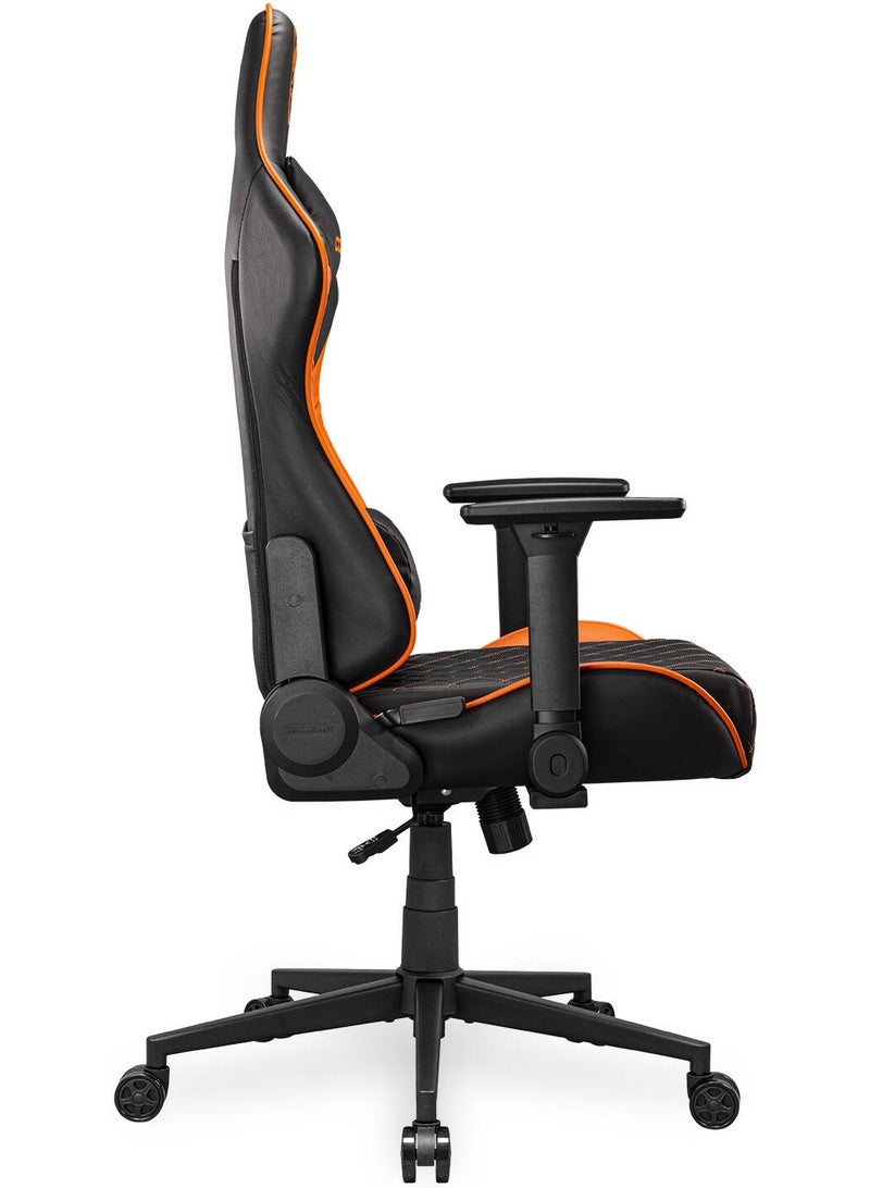 كوجار كرسي الألعاب Cougar Armor One V2 بتصميم مريح – جلد PVC فاخر، مساند ذراع 4D قابلة للتعديل، إمالة ظهر حتى 155°، رفع هيدروليكي لضبط الارتفاع، يتحمل حتى 120 كجم – أسود / برتقالي | 3MAO2ORB.0001 - Image 4