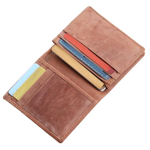 Husk N Hoof RFID Protected Leather Credit Card Holder Wallet for Man Women | Card Holder for Men Woman | Hunter Brown - Image 1