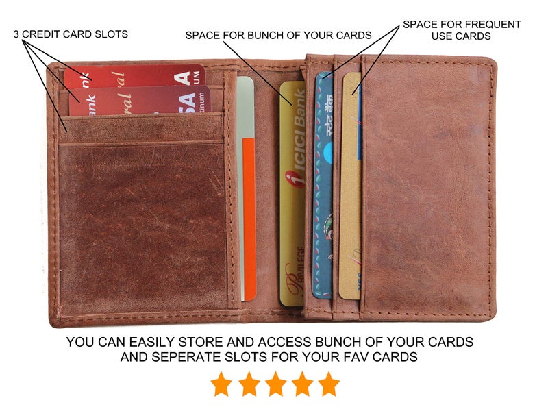 Husk N Hoof RFID Protected Leather Credit Card Holder Wallet for Man Women | Card Holder for Men Woman | Hunter Brown - Image 3
