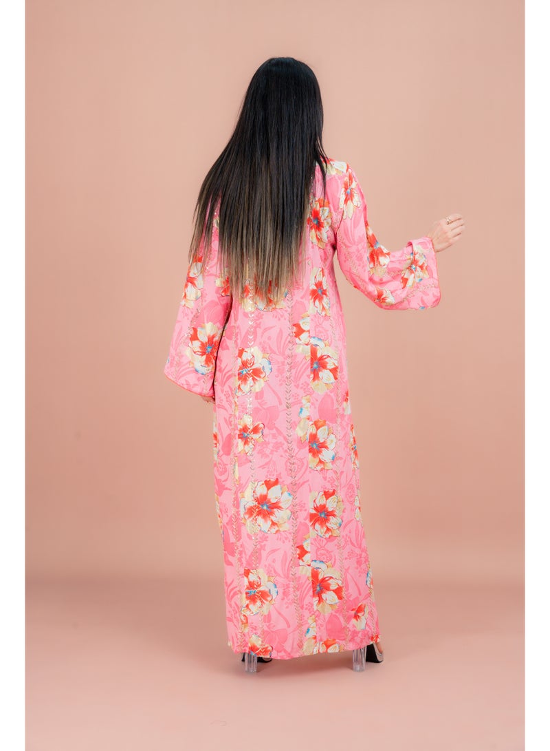 اكسا جلابية أنيقة مزينة بالزهور - Image 2