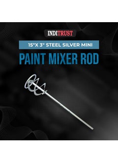 Inditrust Inditrust new mini paint mixer rod Suitable for Drilling Machine and hammers 15x 3 Steel Silver  - Image 3