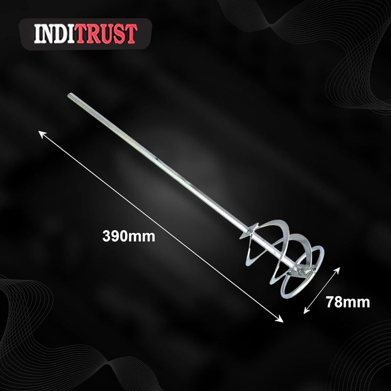 Inditrust Inditrust new mini paint mixer rod Suitable for Drilling Machine and hammers 15x 3 Steel Silver  - Image 4
