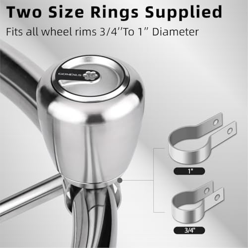 Gomexus Boat Steering Wheel Knob,316 Stainless Steel Suicide Wheel Knob Spinner,Universal Fit for Tractors,Trucks,Mowers - Image 2