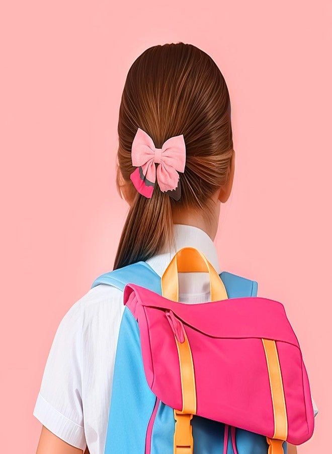 Doneace Back to School Pencil Hair Bows Clips for Girls Teacher, School Bow Hair Clips, Pencil Hair Bows for Kindergarten Girls Students Toddler Teacher Hair Accessories (Pink) - Image 4