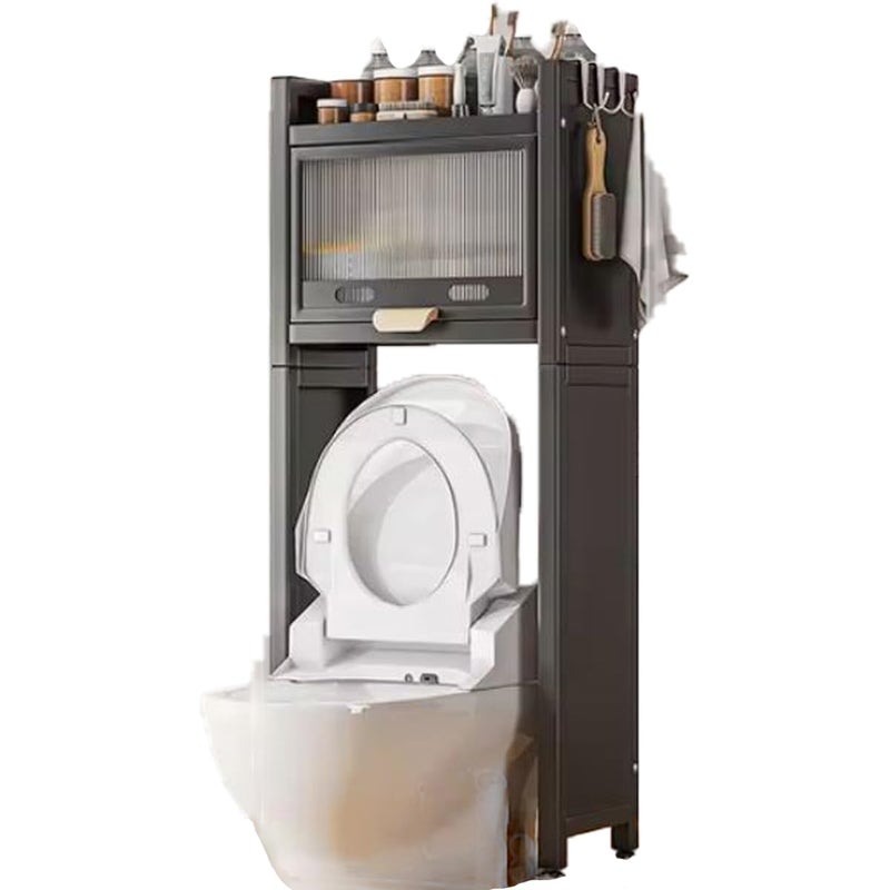 Scizor Scizor Over The Toilet Storage Cabinet with Flip Door Bathroom Shelf Acrylic Cabinet Door Adjustable Feet Space Saver Organizer Rack for Bathroom LaundryWith 4 HooksSC03  - Image 1