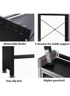 Scizor Scizor Over The Toilet Storage Cabinet with Flip Door Bathroom Shelf Acrylic Cabinet Door Adjustable Feet Space Saver Organizer Rack for Bathroom LaundryWith 4 HooksSC03  - Image 3