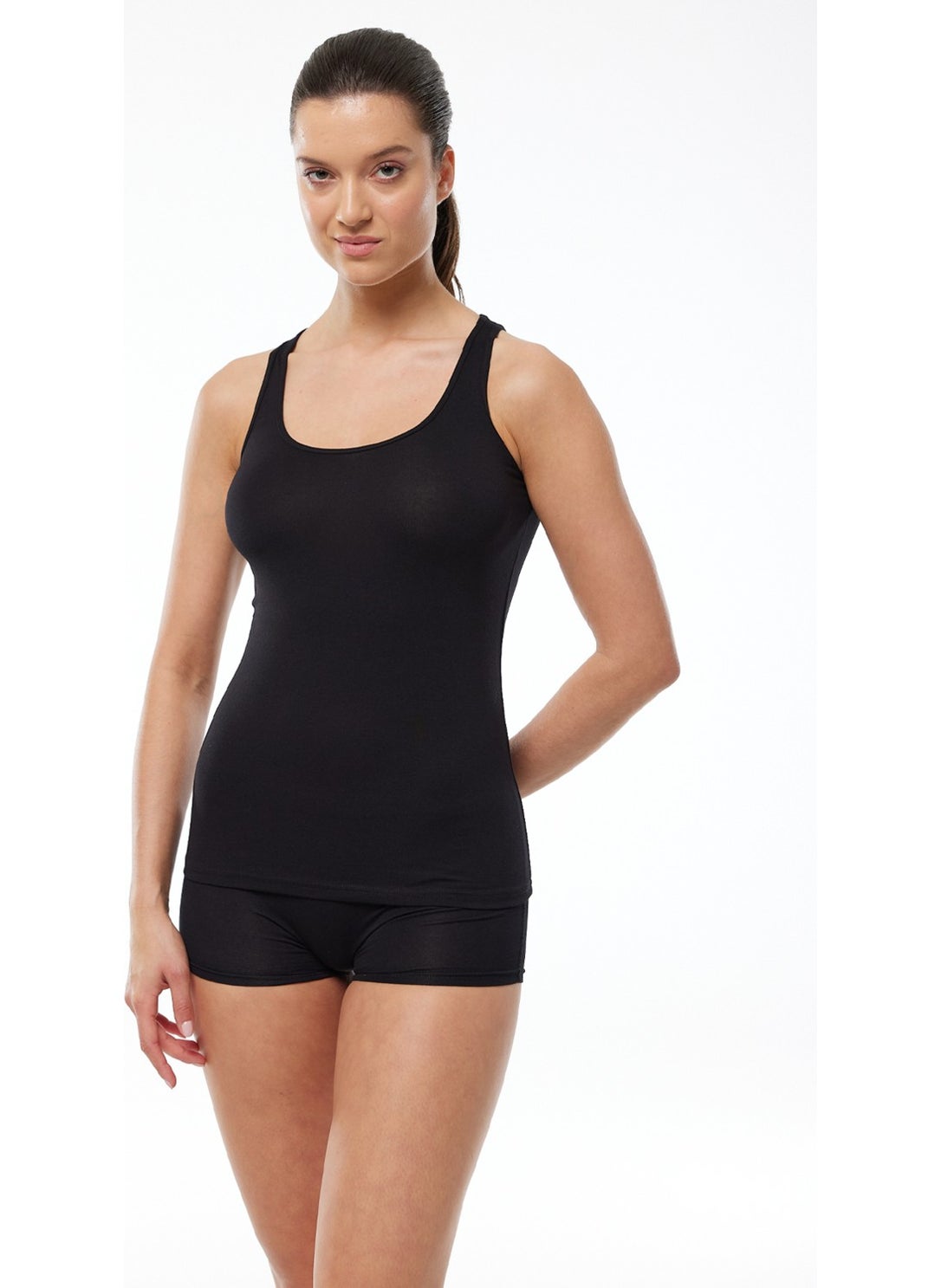 Malabadi - Women's Black Modal Tank Top 139 - Image 1