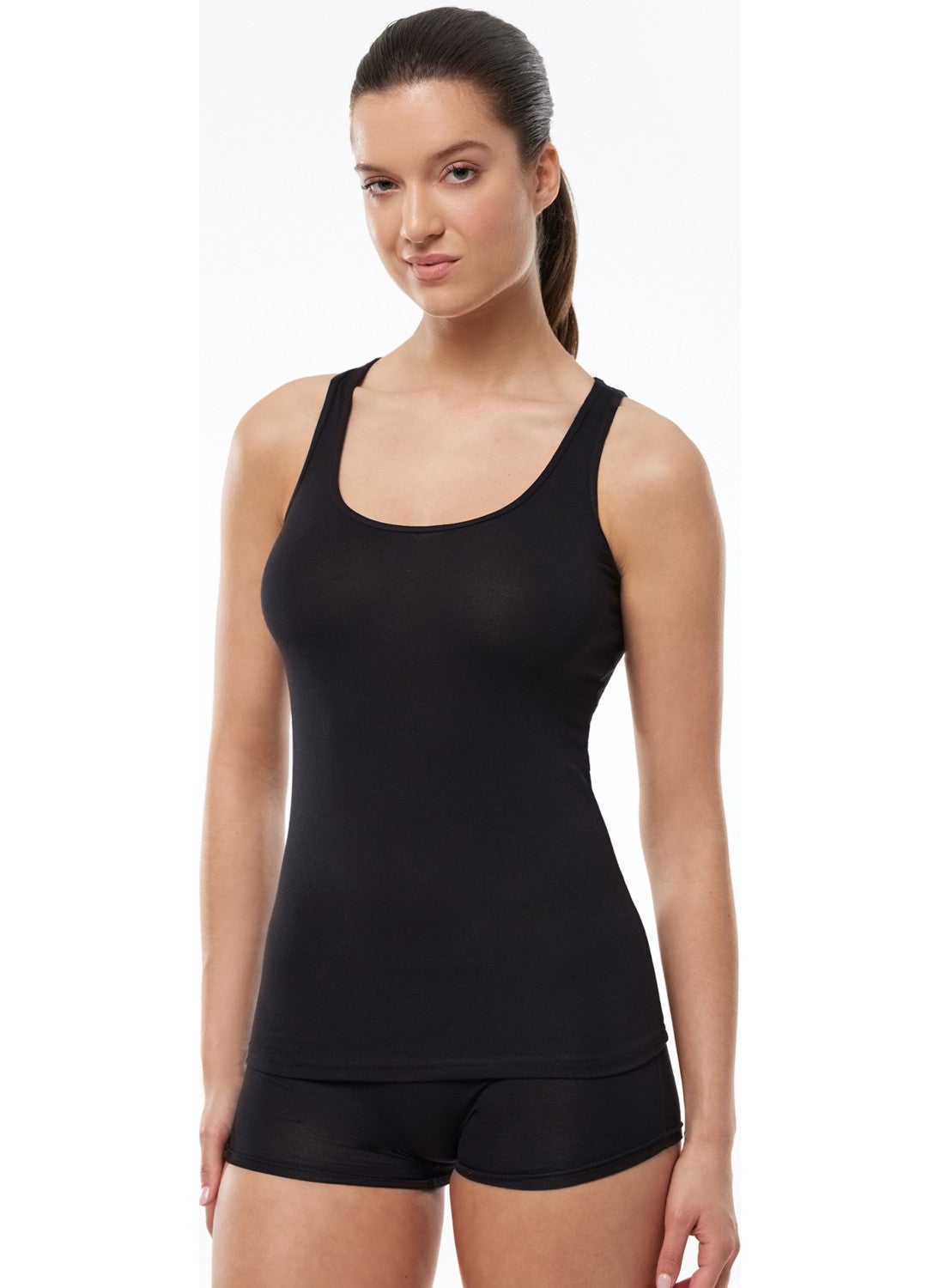 Malabadi - Women's Black Modal Tank Top 139 - Image 1
