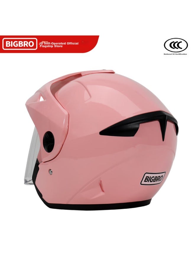 Bigbro Ky188 Pink New National Standard 3c Motorcycle Electric Scooter Helmet For Men And Women, All-season Universal Summer Sun Protection Electric Bike Safety Visor Helmet - Image 3
