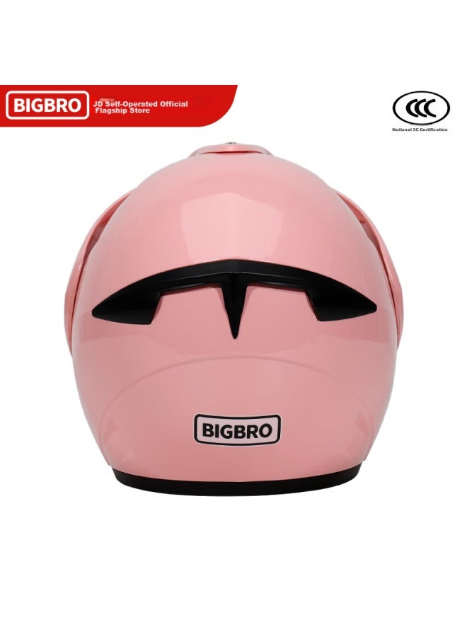 Bigbro Ky188 Pink New National Standard 3c Motorcycle Electric Scooter Helmet For Men And Women, All-season Universal Summer Sun Protection Electric Bike Safety Visor Helmet - Image 4