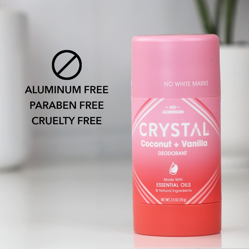 CRYSTAL ESSENCE Crystal Magnesium Solid Stick Natural Deodorant, Non-Irritating Aluminum Free Deodorant for Men or Women, Safely and Effectively Fights Odor, Baking Soda Free, Coconut + Vanilla, 2.5 oz - Image 3