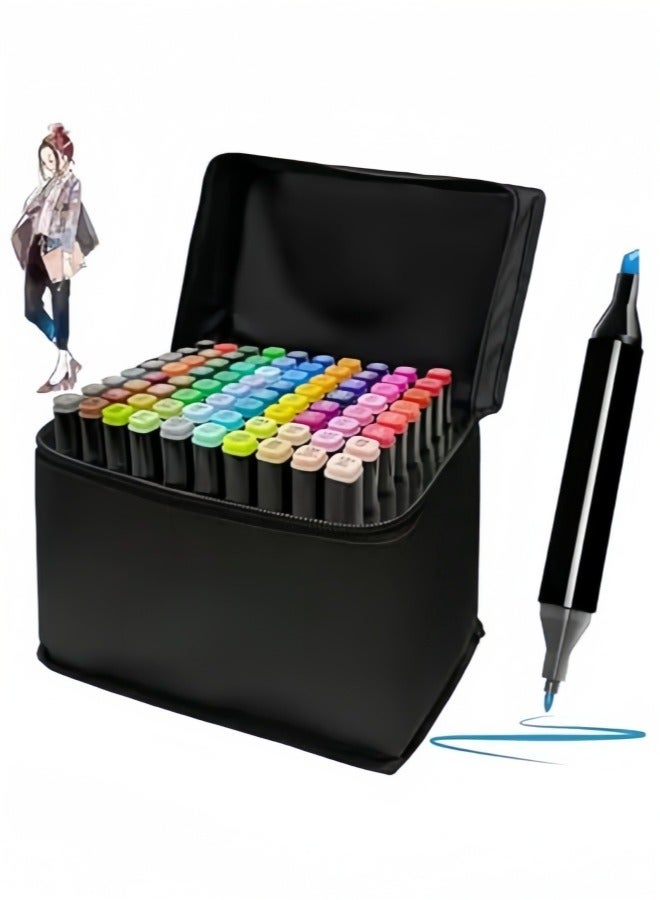 HOOKOR 80 Colors Alcohol Markers Set, Dual Tips Blender Art Markers for Drawing Permanent Sketch Markers for Kids adult coloring, Illustrations Alcohol Based Markers, Artist Pens  - Image 1