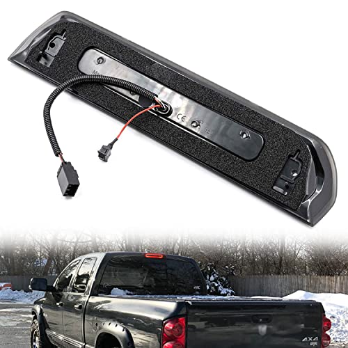 NSLUMO Led Third Brake Light Replacement for 2002-2009 Dodge RAM 1500 2500 3500 Red LED Strobe 3rd Brake Light White Reverse Cargo Light Kit Smoked Lens - Image 3