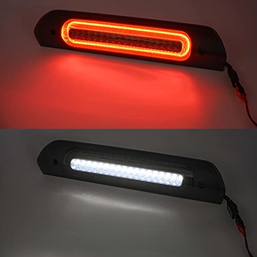 NSLUMO Led Third Brake Light Replacement for 2002-2009 Dodge RAM 1500 2500 3500 Red LED Strobe 3rd Brake Light White Reverse Cargo Light Kit Smoked Lens - Image 4