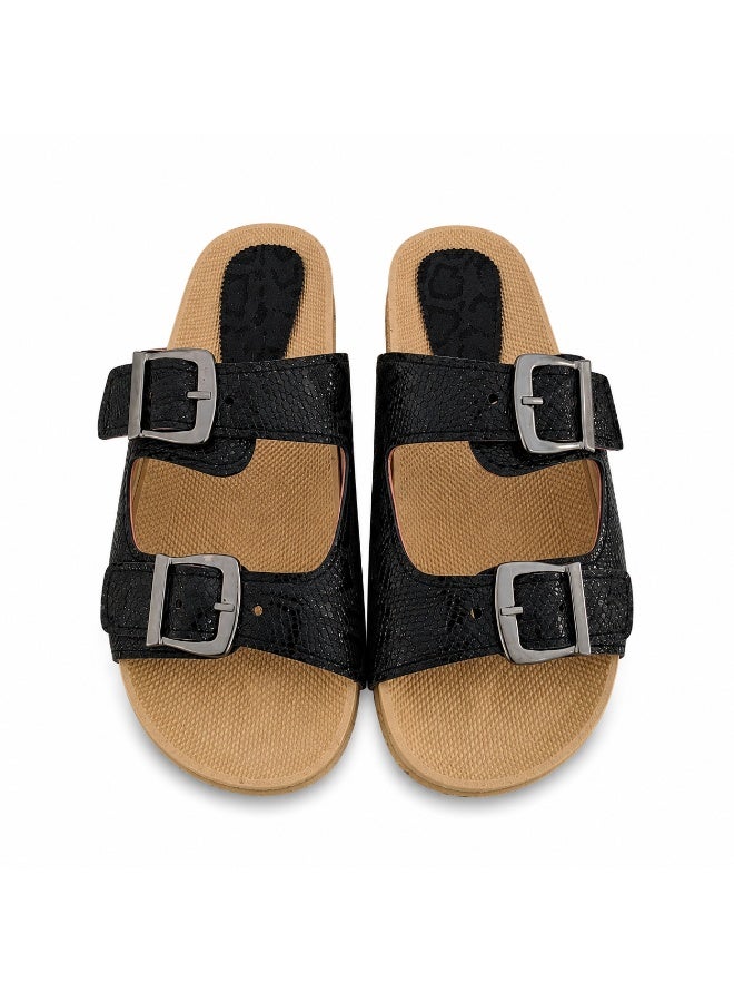 Vbranda Slippers with a unique design and snake skin pattern with stylish buckles SF-80 - Image 2